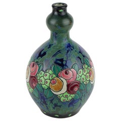 Art Deco Keramis Boch Stoneware Blue Gres Vase D700 F904