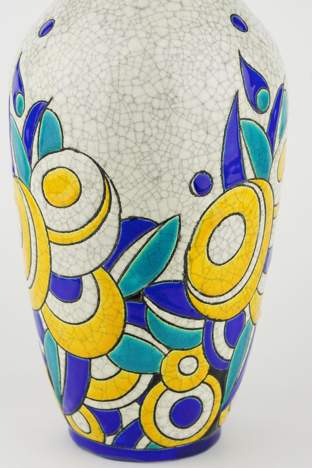Art Deco Keramis Boch Vase D1175 F806 For Sale 1