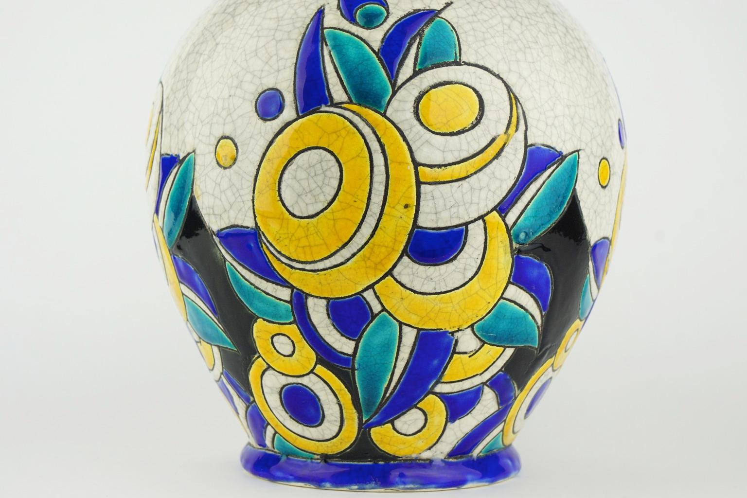 Art Deco Keramis Boch Vase D1175 F894 For Sale 6