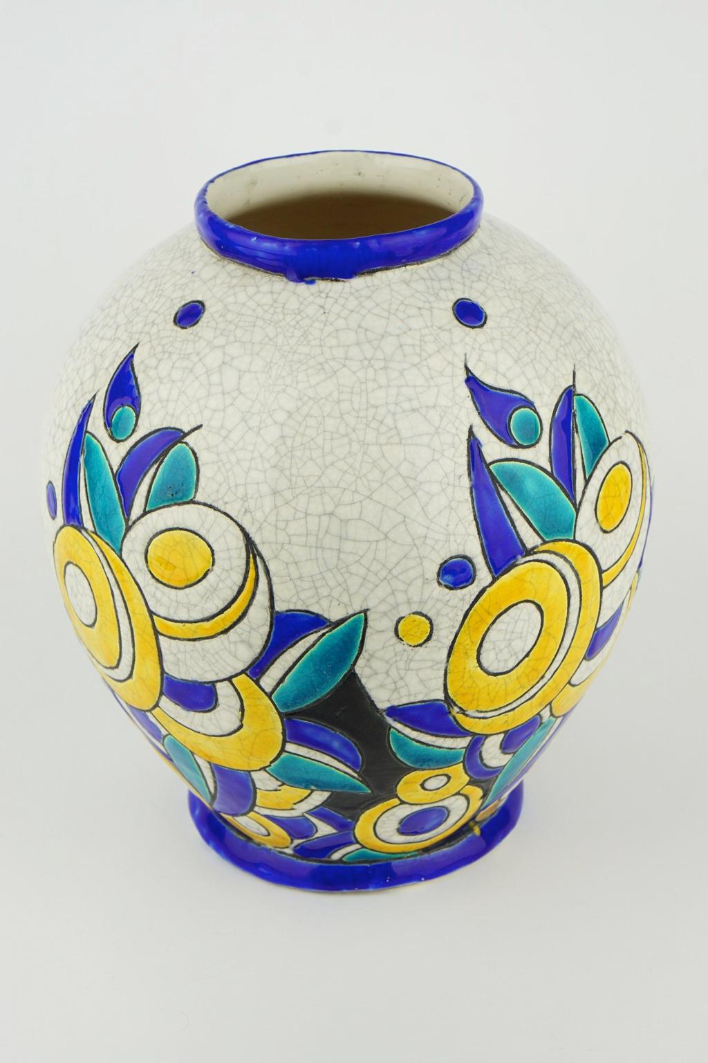 Art Deco Keramis Boch Vase D1175 F894 For Sale 1