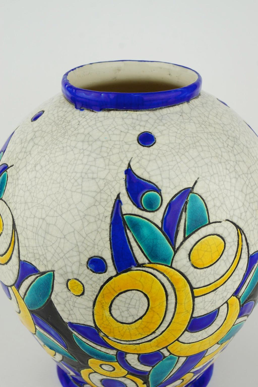 Art Deco Keramis Boch Vase D1175 F894 For Sale 2