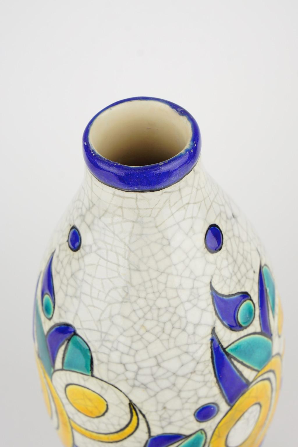 Art Deco Keramis Boch Vase D1175 F897 For Sale 4
