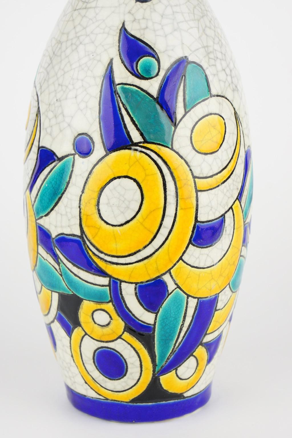 Art Deco Keramis Boch Vase D1175 F897 For Sale 6