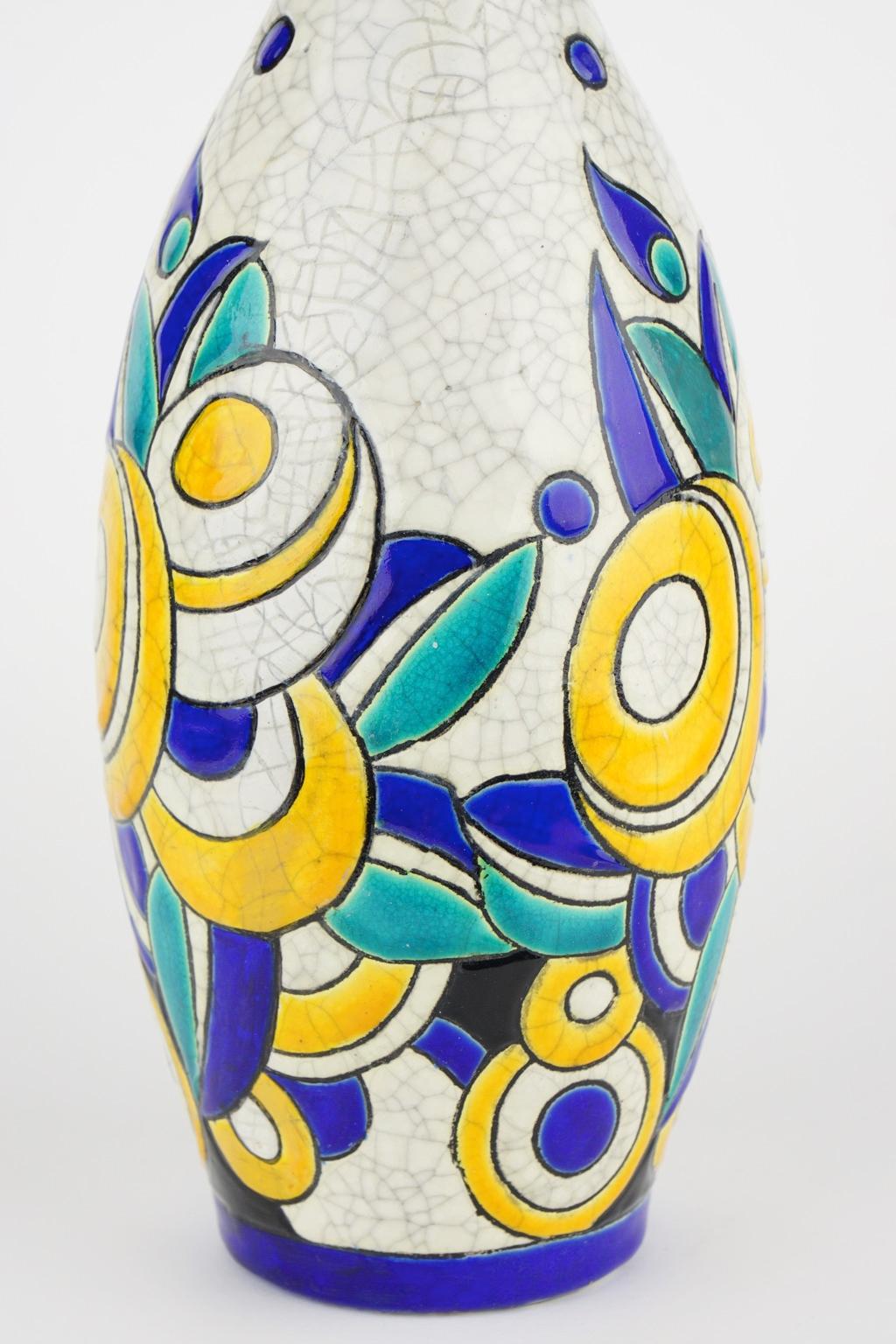 Art Deco Keramis Boch Vase D1175 F897 For Sale 7