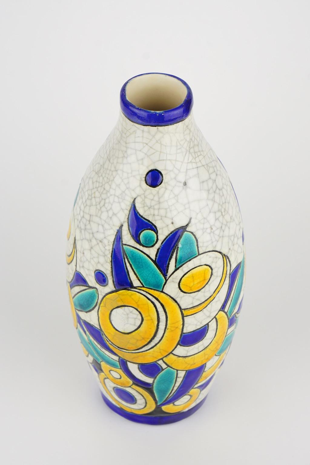 Art Deco Keramis Boch Vase D1175 F897 For Sale 8
