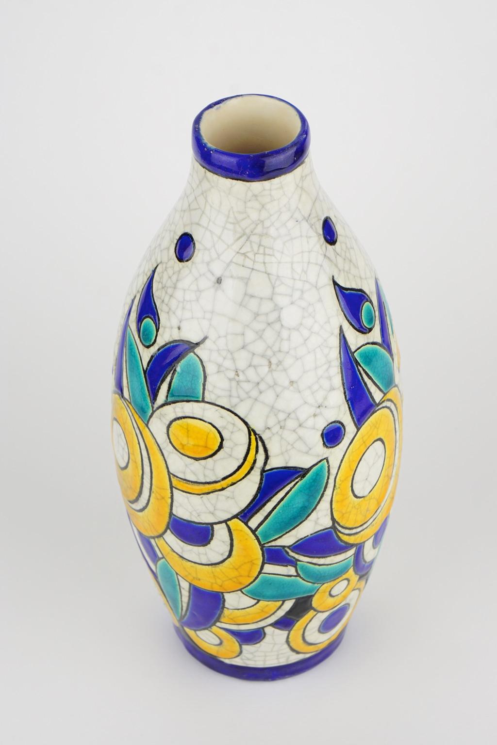 Art Deco Keramis Boch Vase D1175 F897 For Sale 9