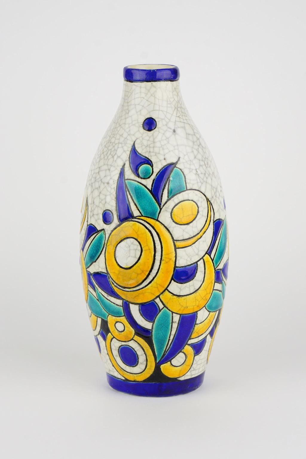 Art Deco Keramis Boch Vase D1175 F897 For Sale 1