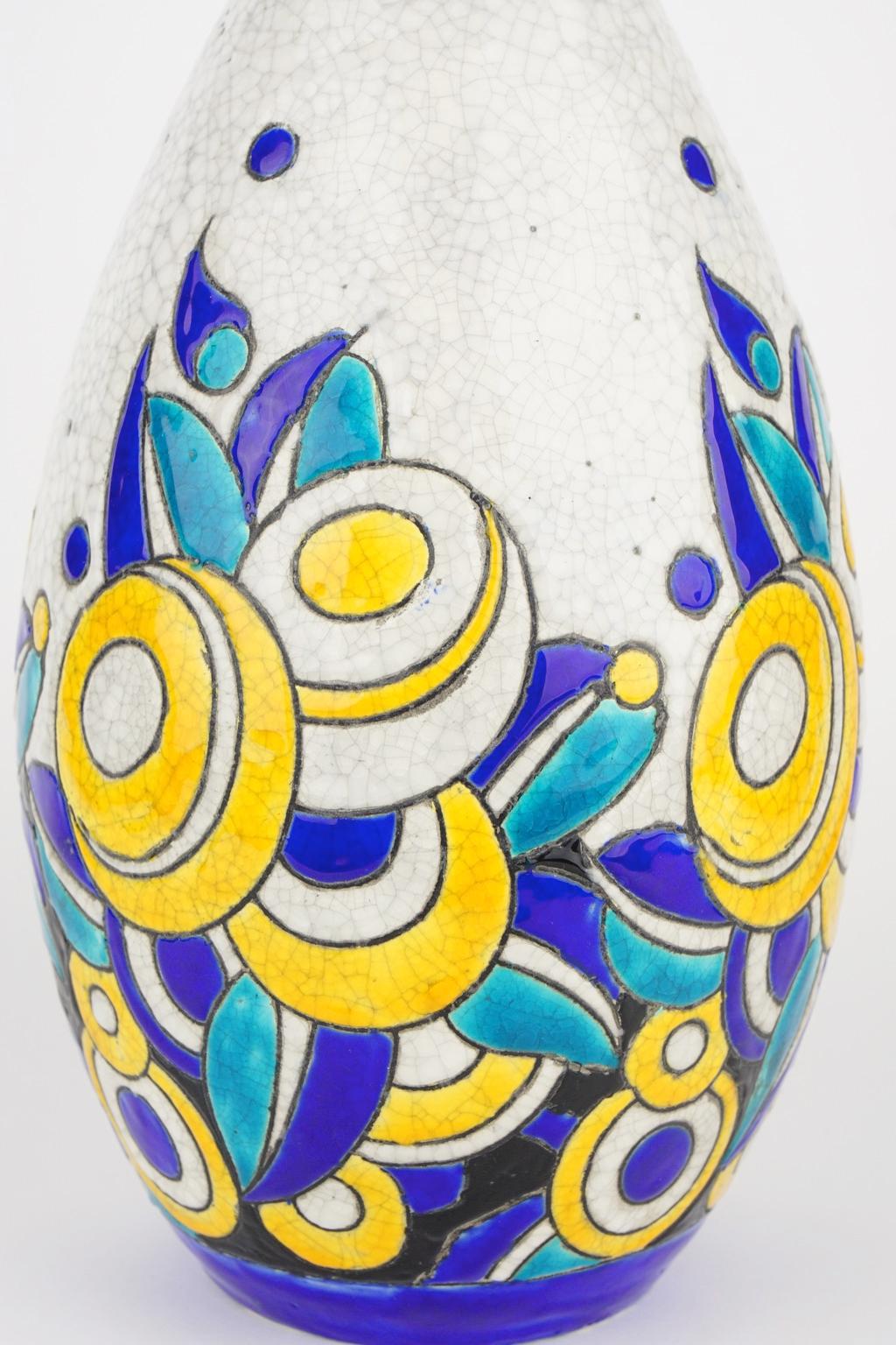 Art Deco Keramis Boch Vase D1175 F960 For Sale 2