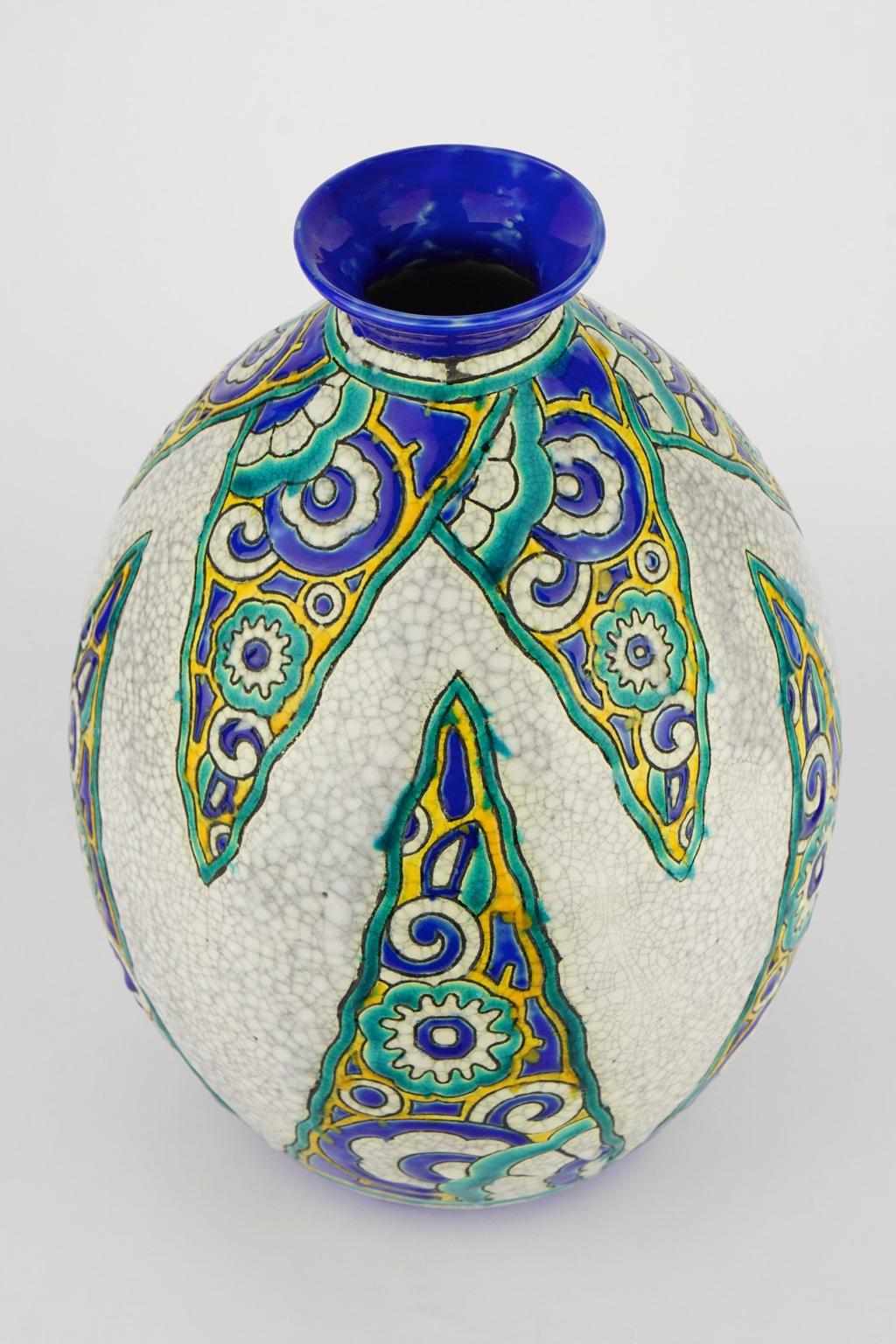 Art Deco Keramis Boch Vase D1101 For Sale 2