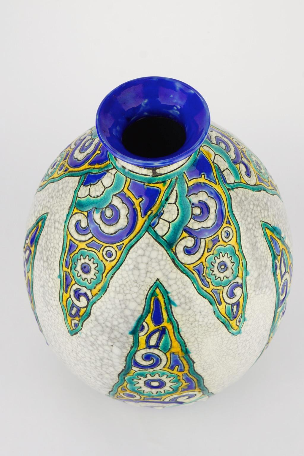 Art Deco Keramis Boch Vase D1101 For Sale 3