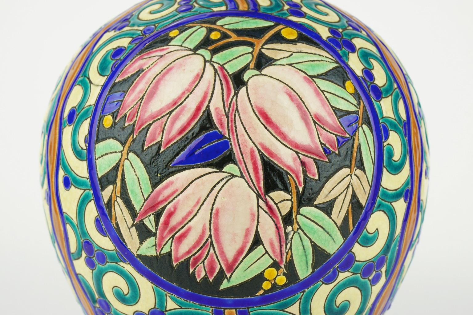 Art Deco Keramis Boch Vase For Sale 5