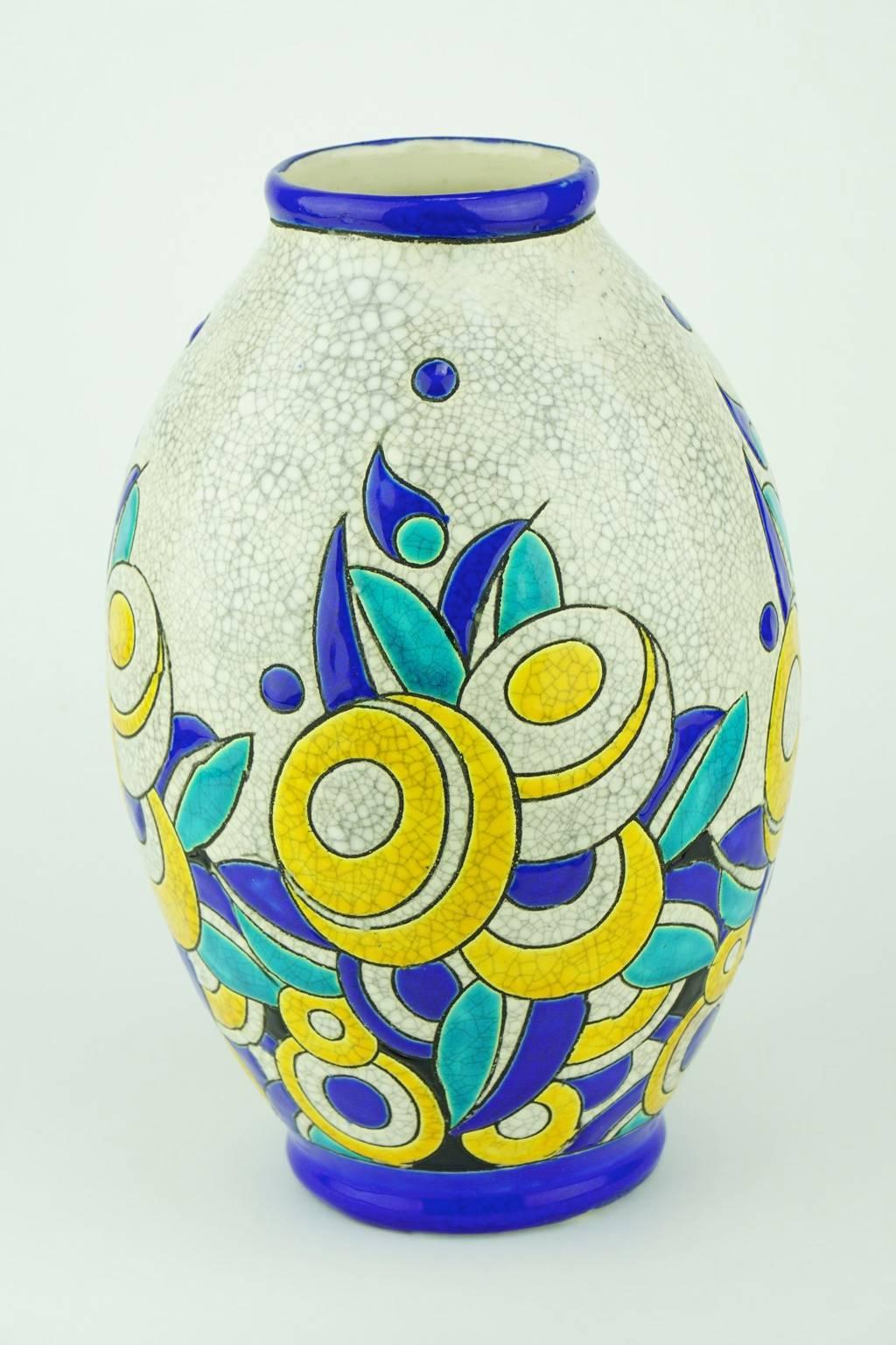 Belgian Art Deco Keramis Boch Vase