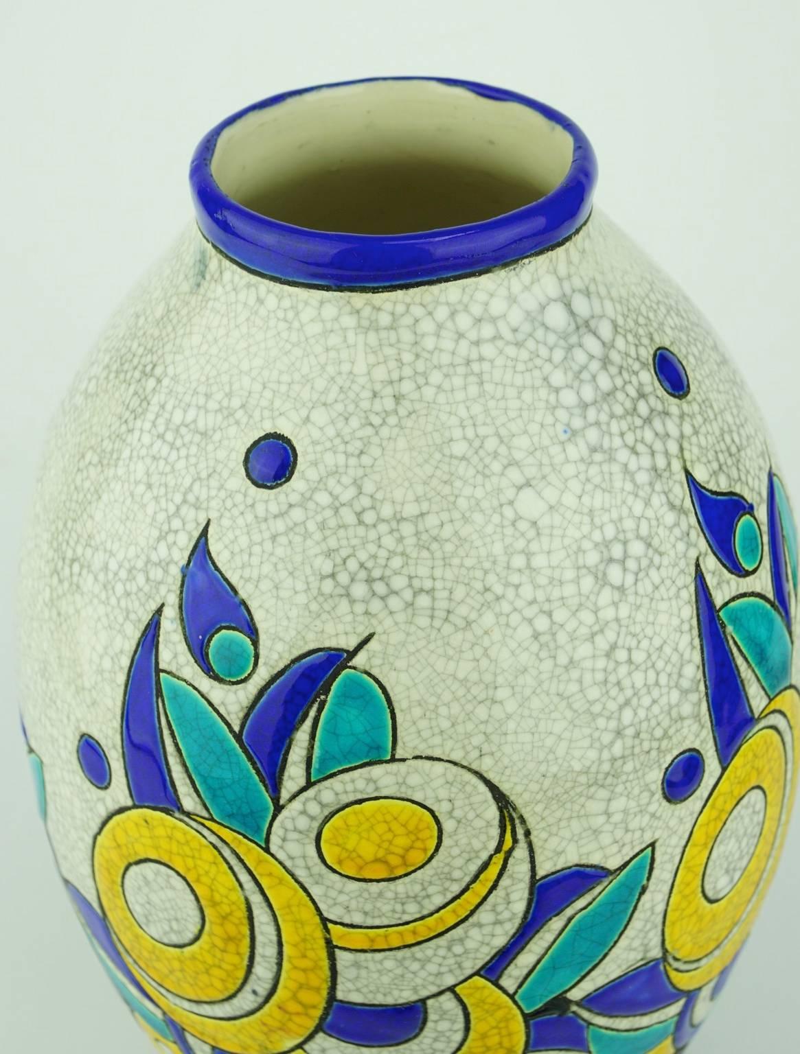 Early 20th Century Art Deco Keramis Boch Vase