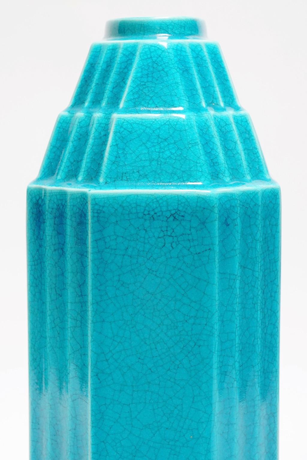 Art Deco Keramis Geometric Monochrome Boch Vase For Sale 3
