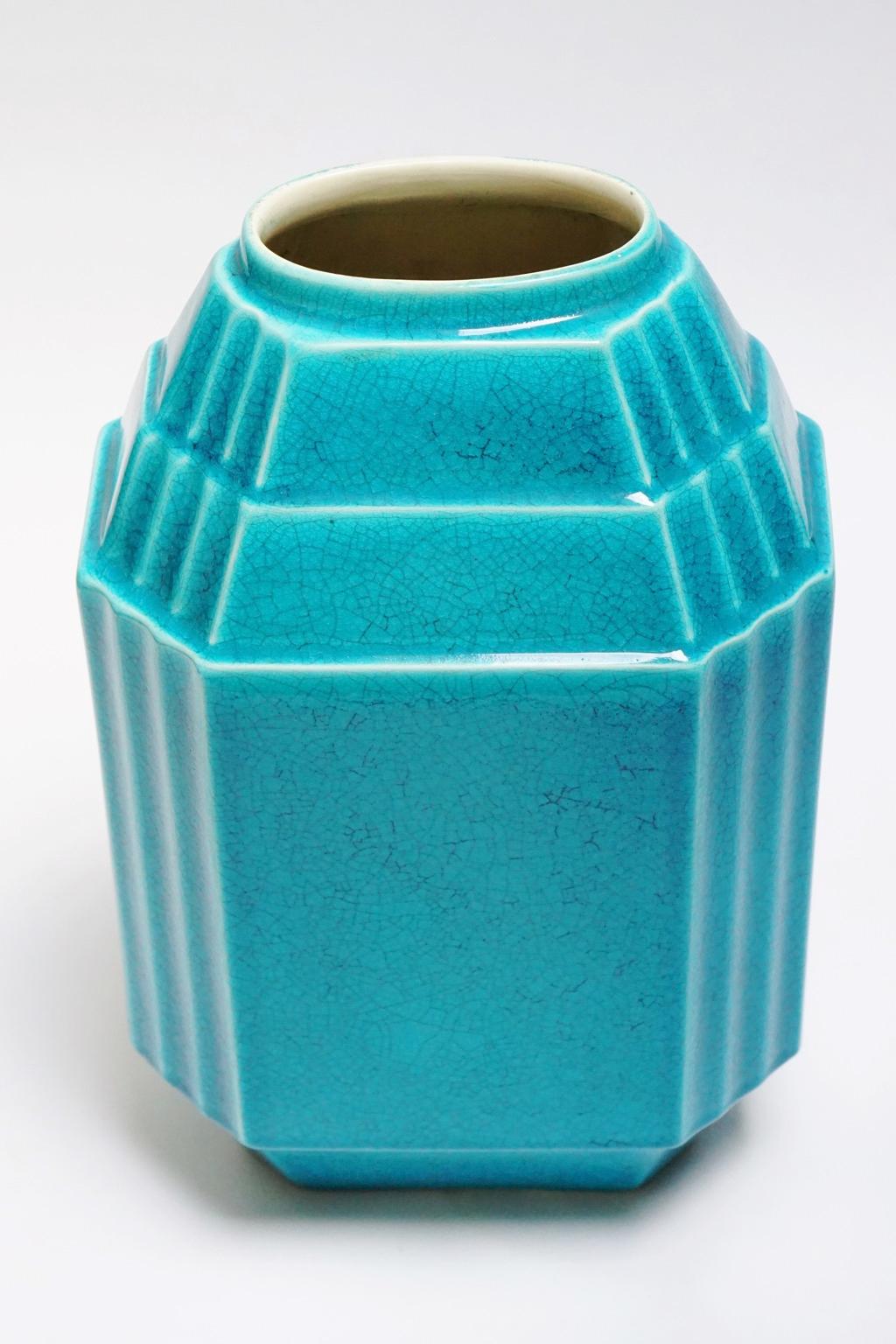 Art Deco Keramis Geometric Monochrome Boch Vase For Sale 5