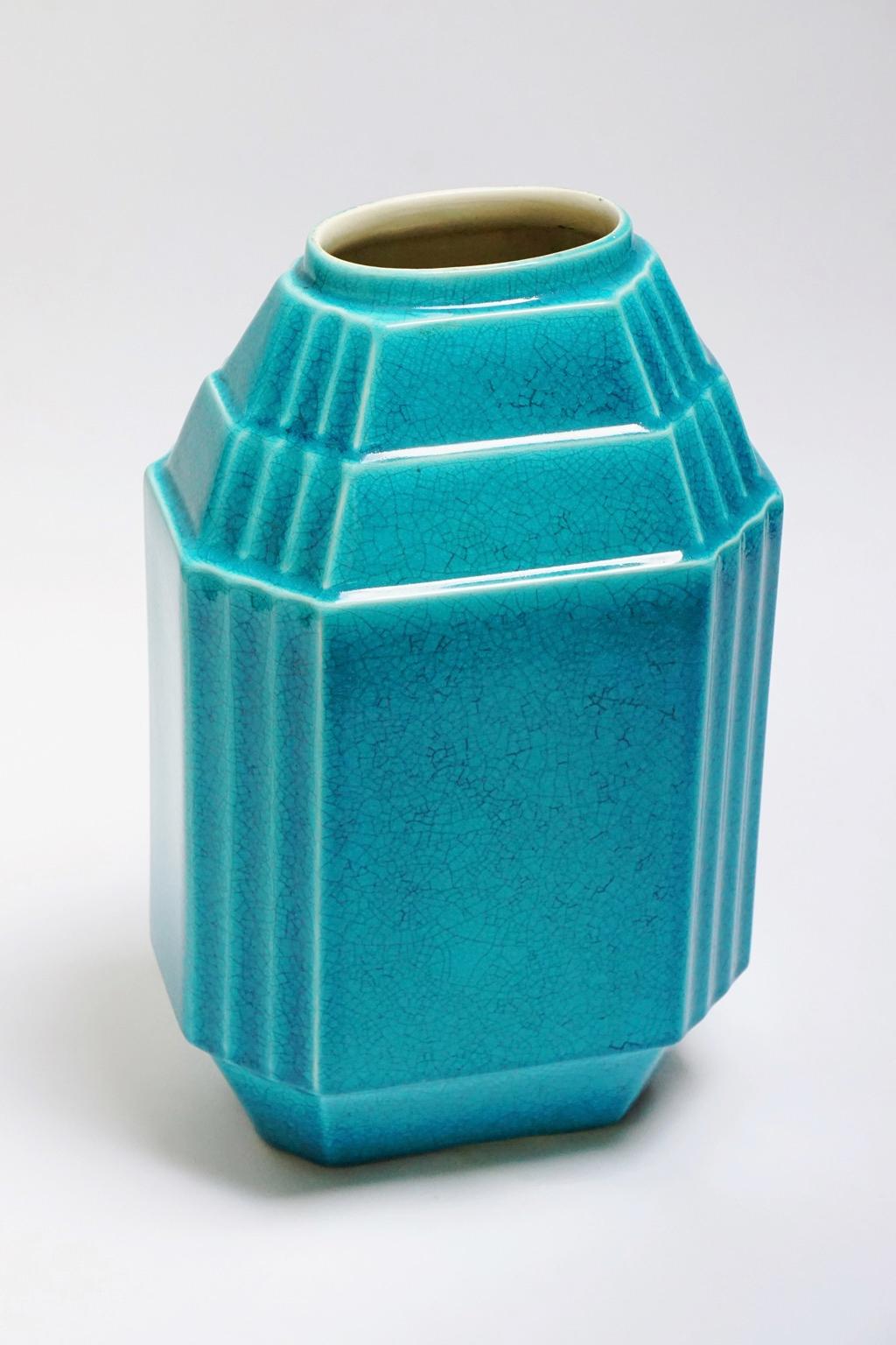 Art Deco Keramis Geometric Monochrome Boch Vase For Sale 6