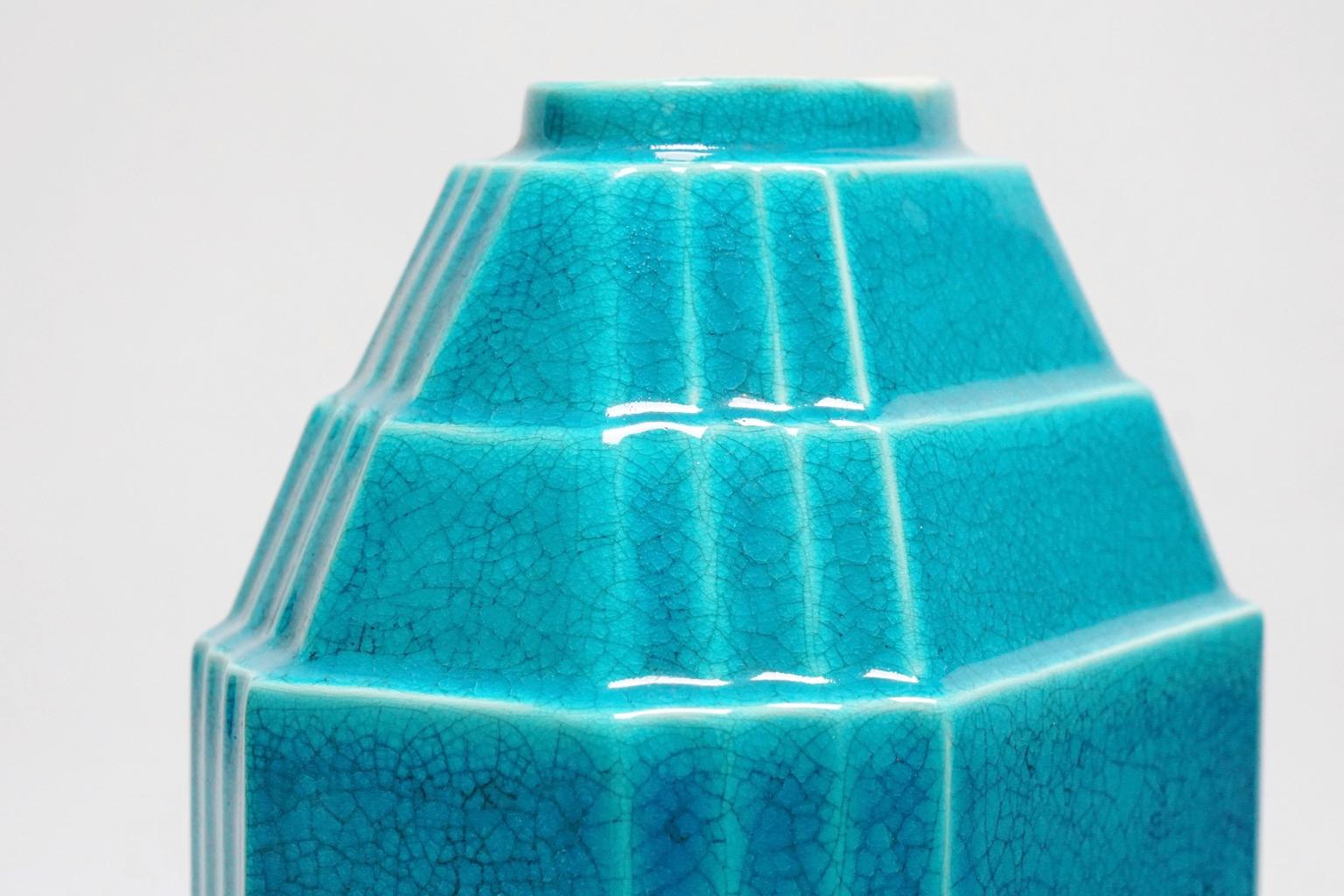 Art Deco Keramis Geometric Monochrome Boch Vase For Sale 2