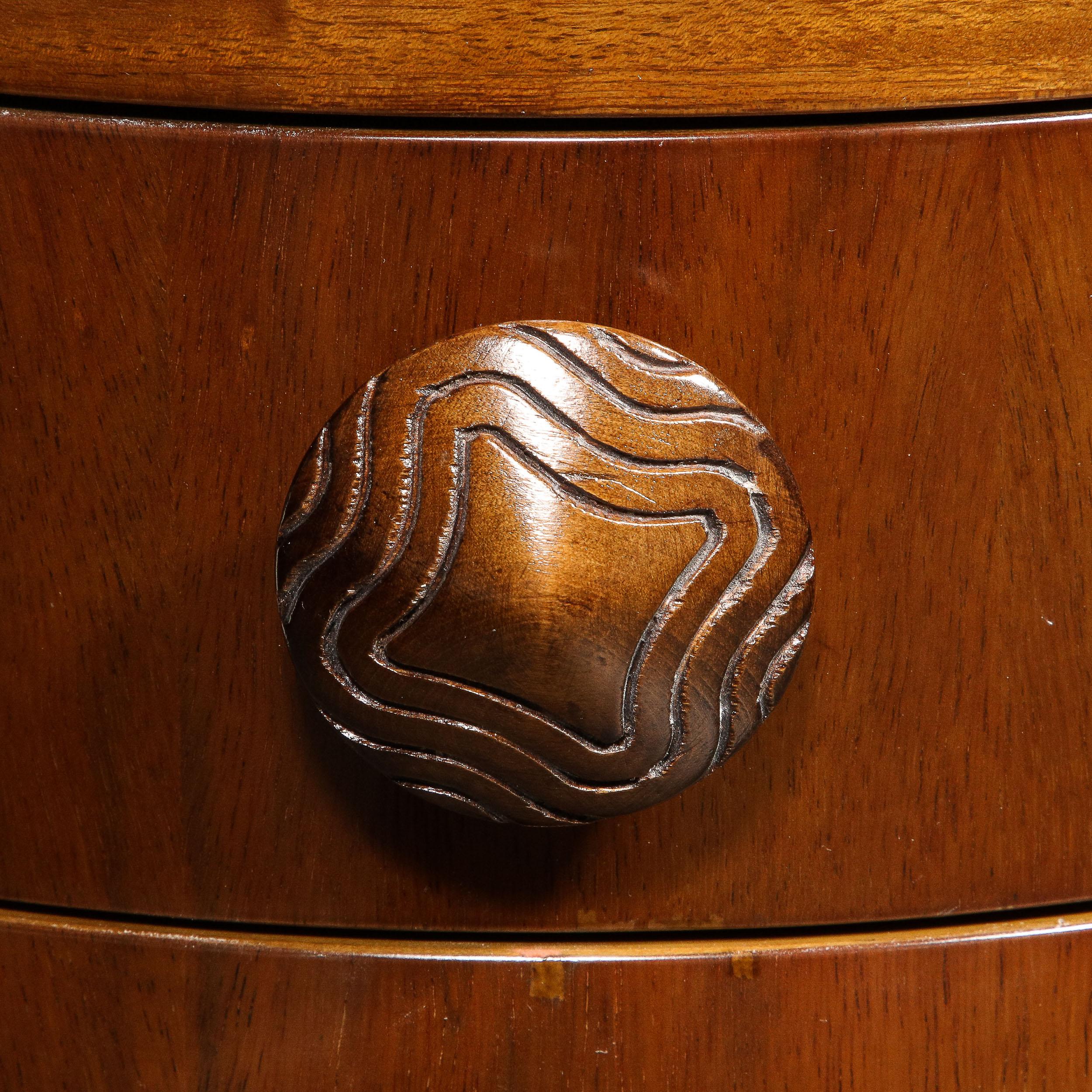 Art Deco Kidney Paldao Wood w/ Leather Brass Studded Base Desk by Gilbert Rhode 1
