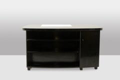 Art Deco kidney-shaped desk, made of black lacquered wood. 1930s.
