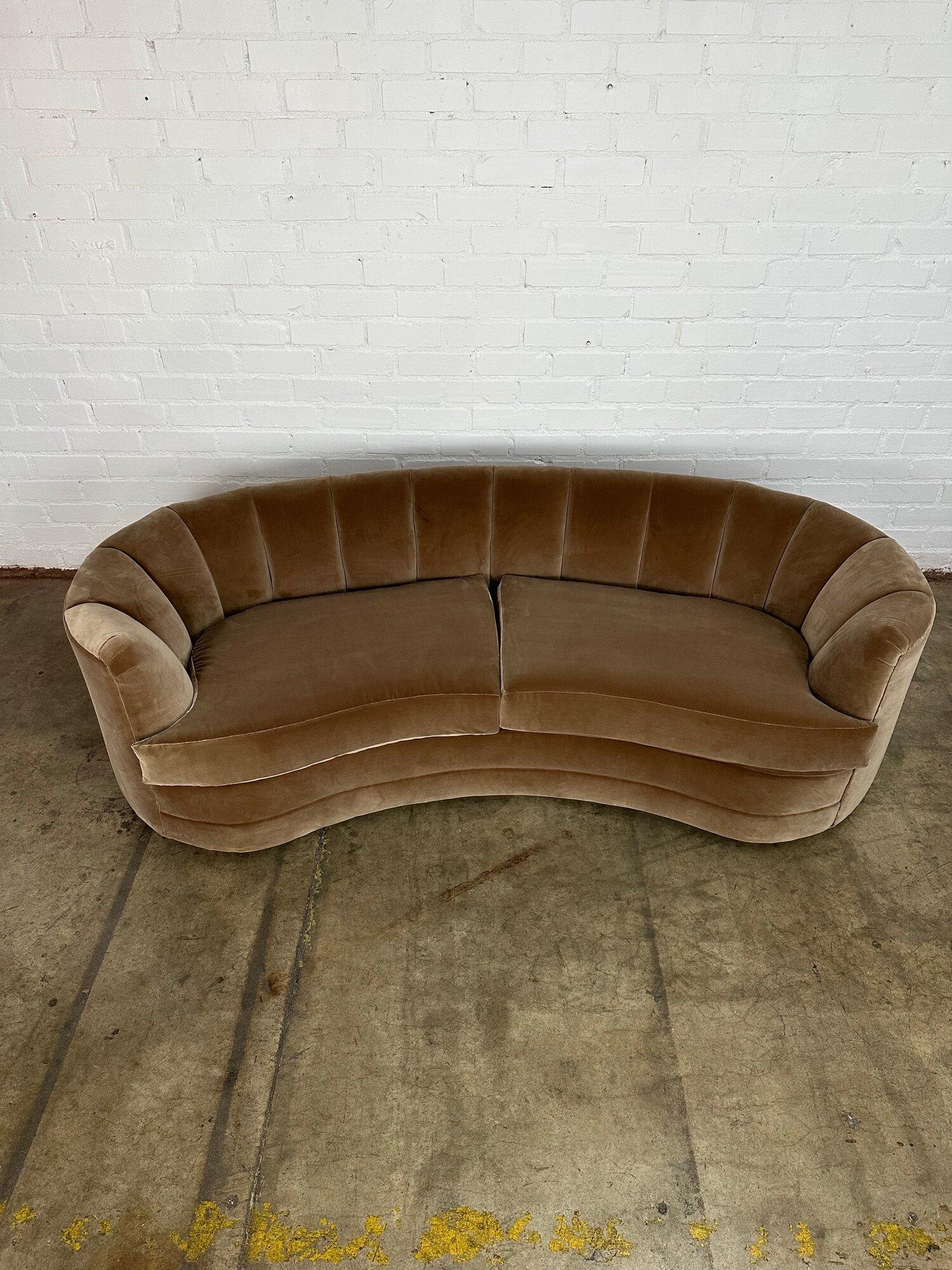 Art Deco Kidney Sofa with Channel Back 5