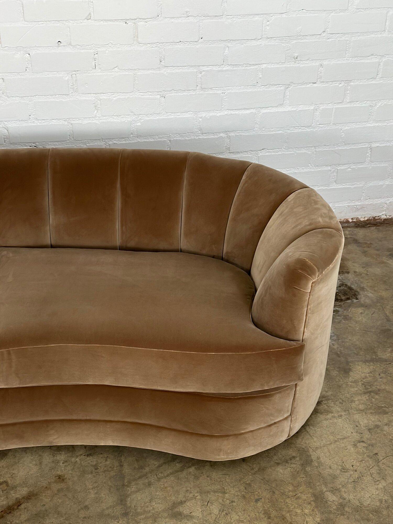 Art Deco Kidney Sofa with Channel Back 6