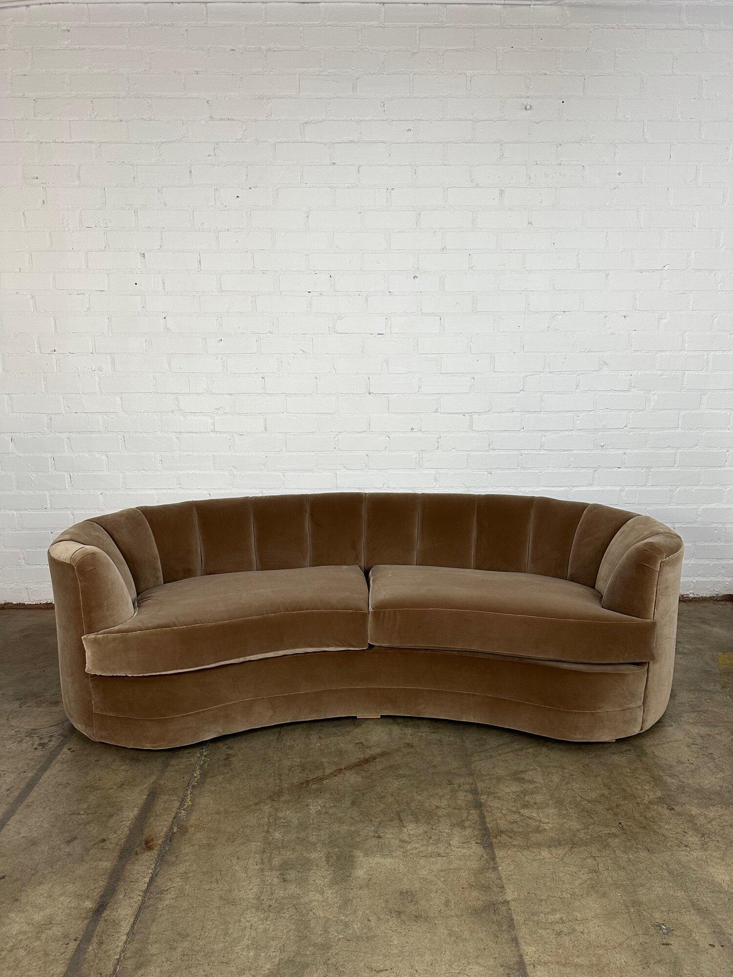 Art Deco Kidney Sofa with Channel Back 2