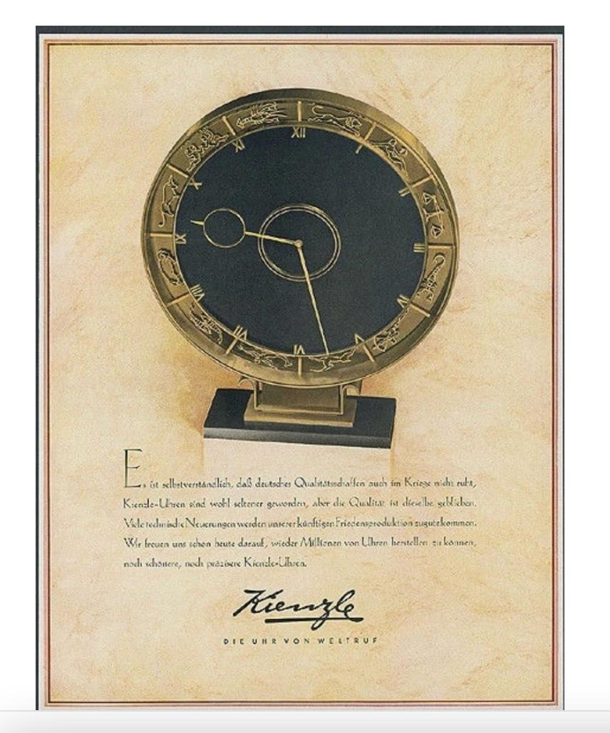 Art Deco Kienzly Zodiac Mantel Mystery Clock, um 1935, Heinrich Möller (Deutsch) im Angebot