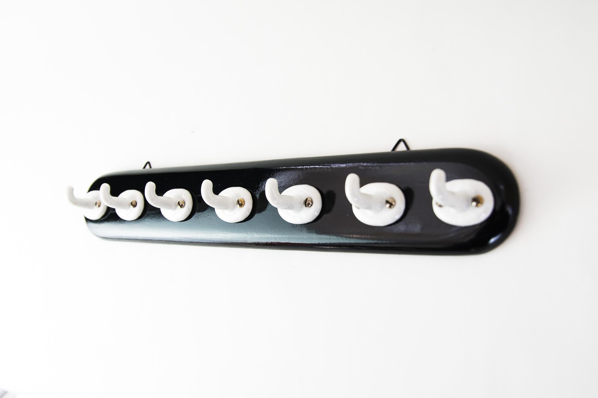 Early 20th Century Art Deco Kitchen Board with 7 Hooks, circa 1920s For Sale
