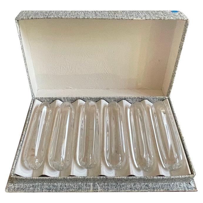 Art Deco Knife Rest Set by Daum, Glass, Elegant Design, France, 1930 For Sale