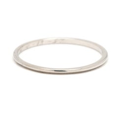 Art Deco Knife Edge Thin Band Ring, Platinum, Ring Size 6.5