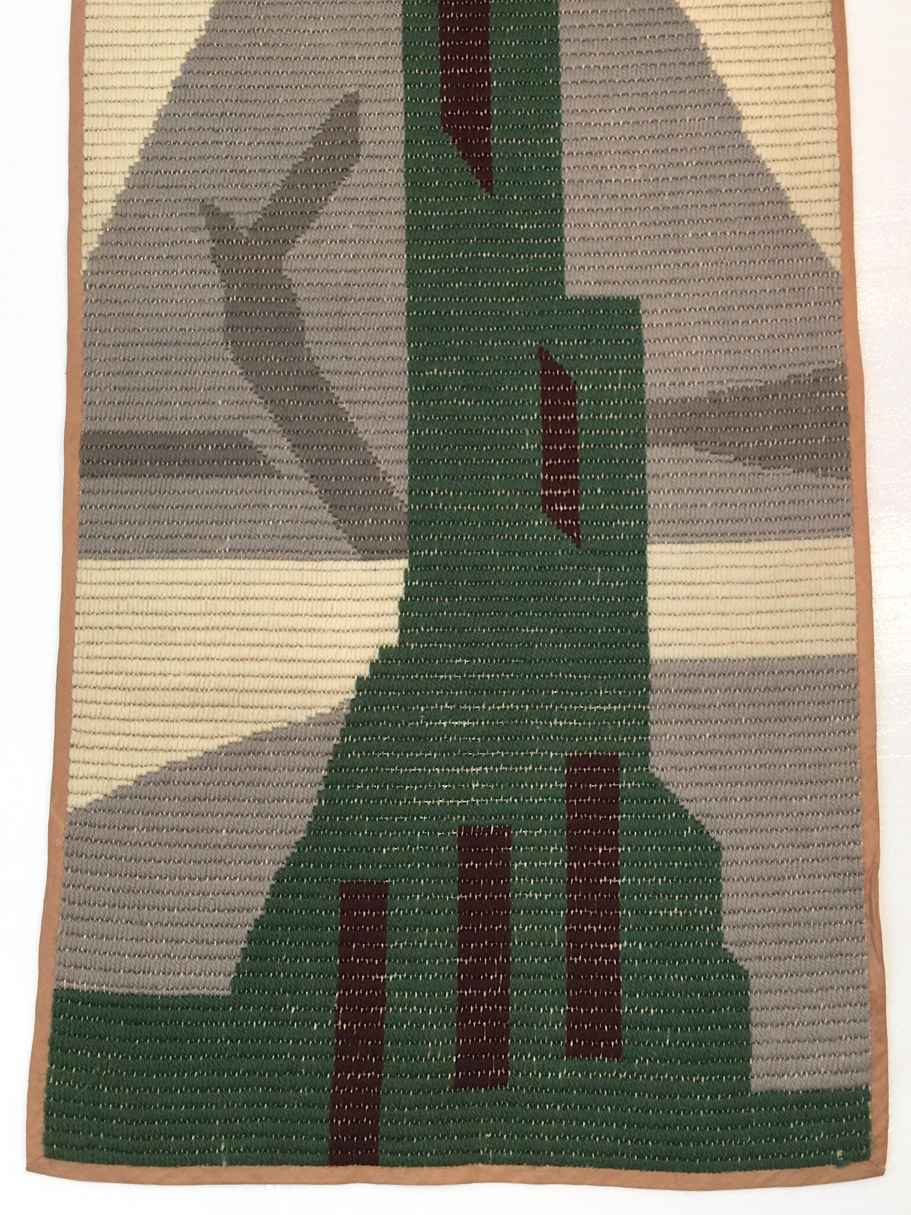 Mid-20th Century Art Deco Knit Tapestry Skyscraper Design