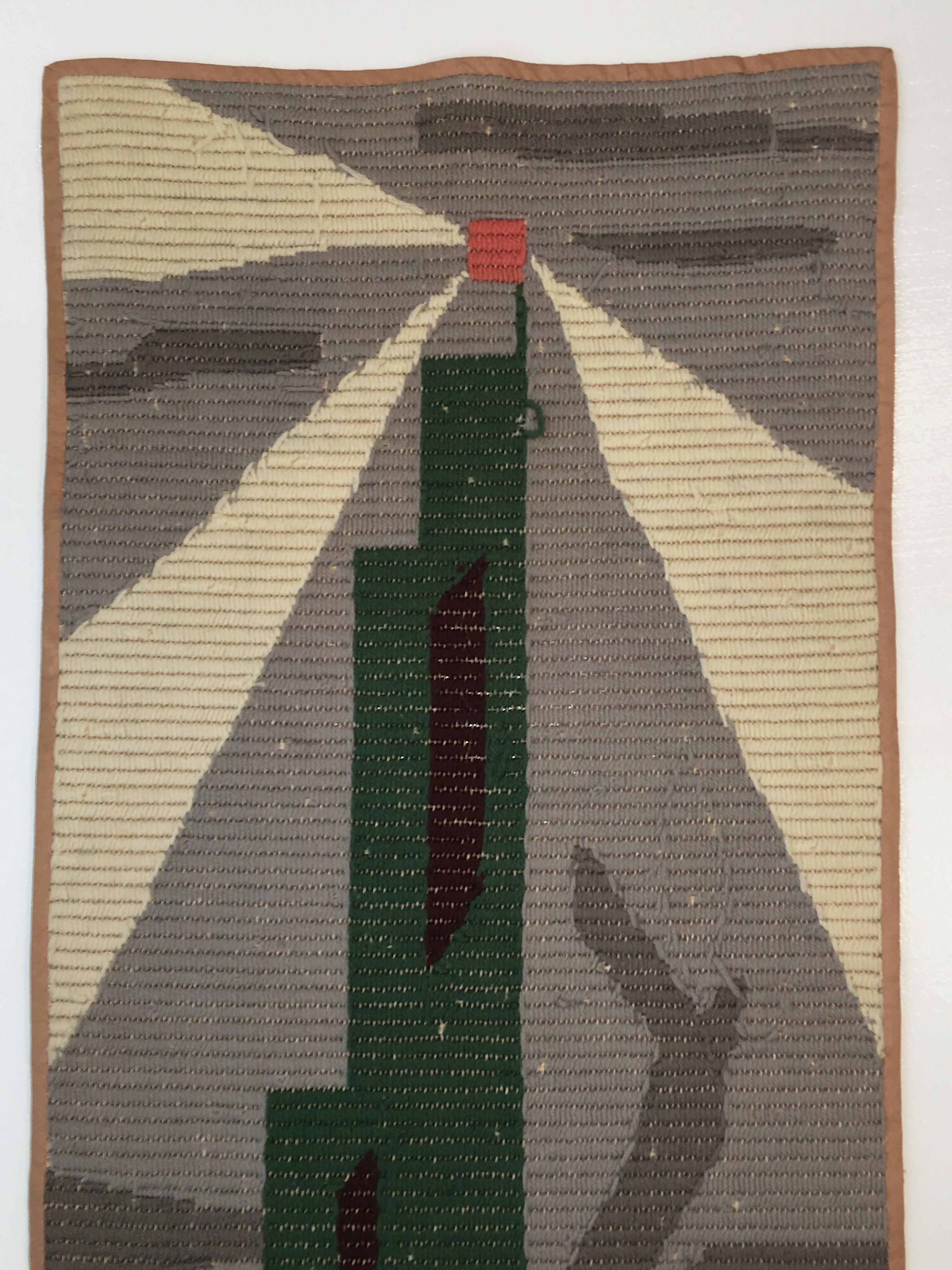 Art Deco Knit Tapestry Skyscraper Design 1