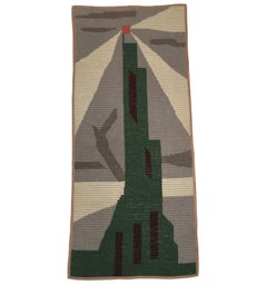 Art Deco Knit Tapestry Skyscraper Design