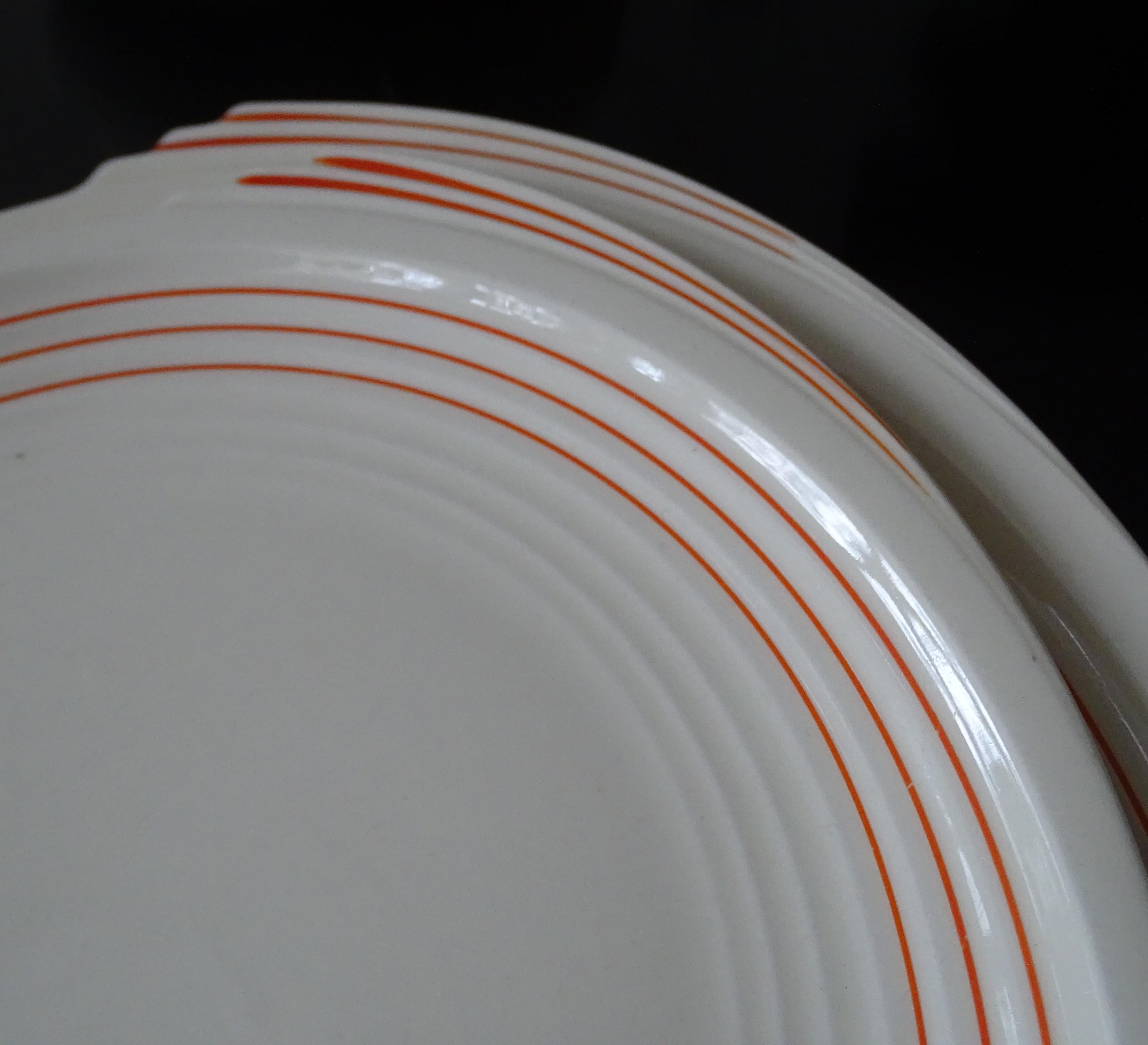 Art Deco Knowles 35pcs China Porcelain Dinnerware Service, Modernist Design For Sale 2