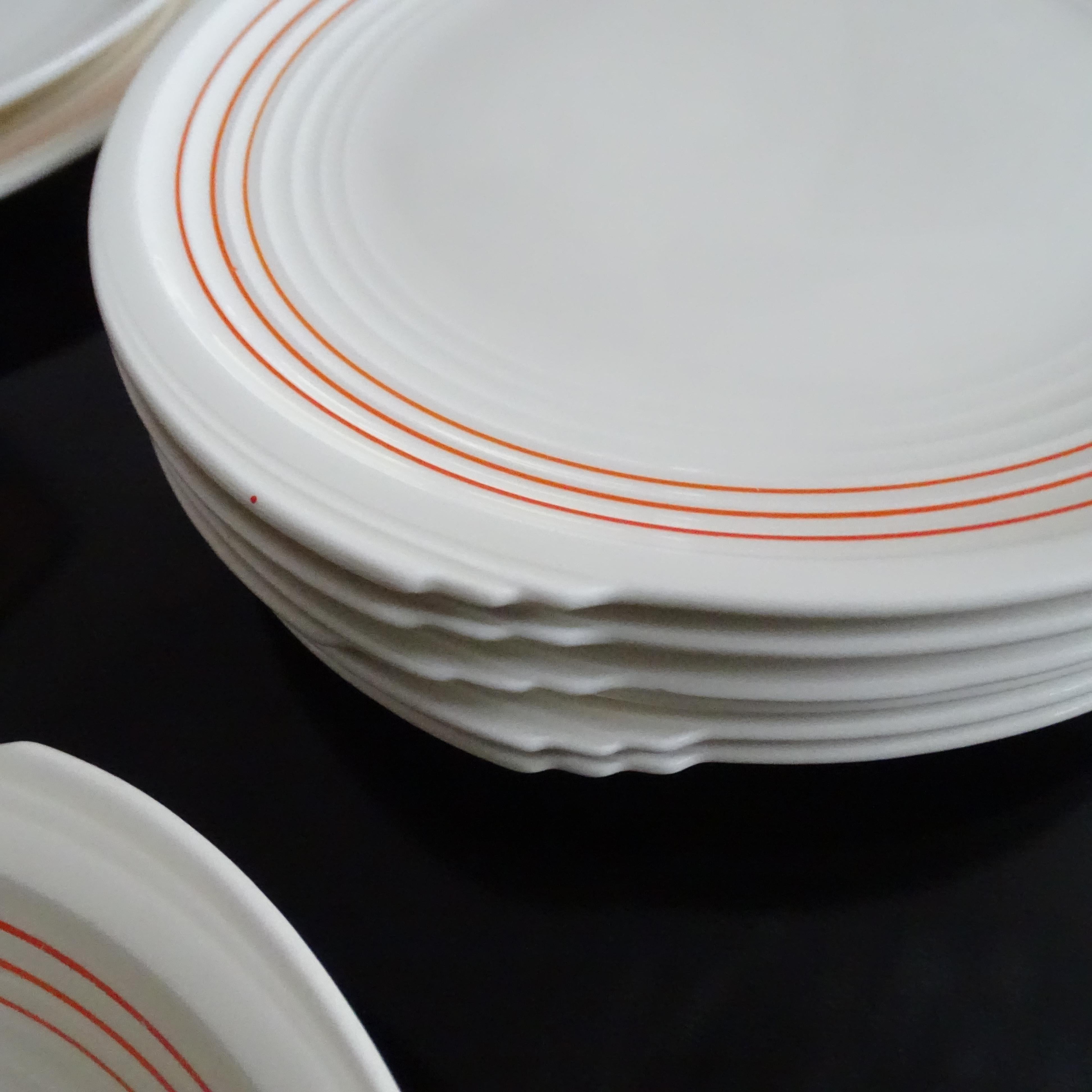 Art Deco Knowles 35pcs China Porcelain Dinnerware Service, Modernist Design For Sale 4