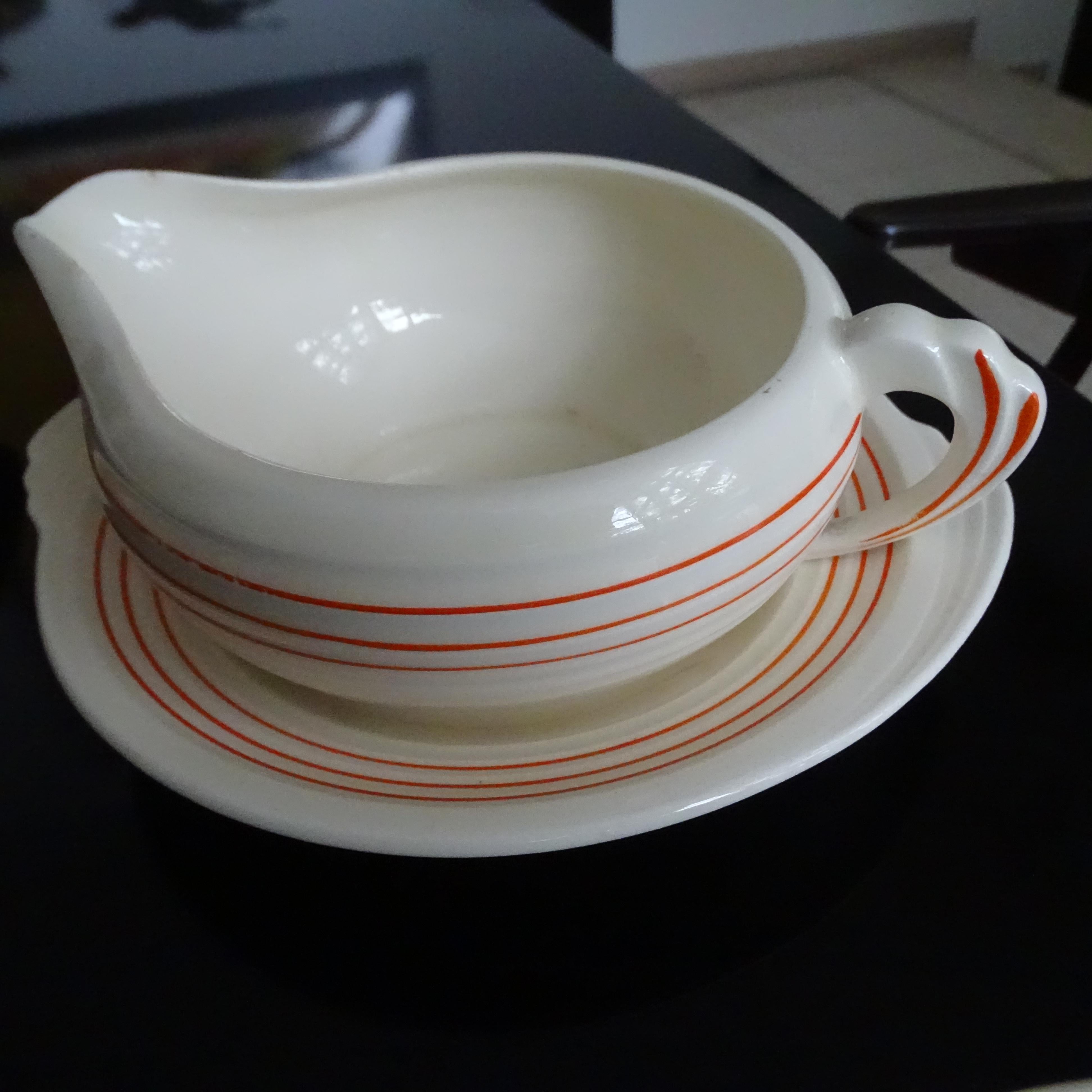 Art Deco Knowles 35pcs China Porcelain Dinnerware Service, Modernist Design For Sale 9