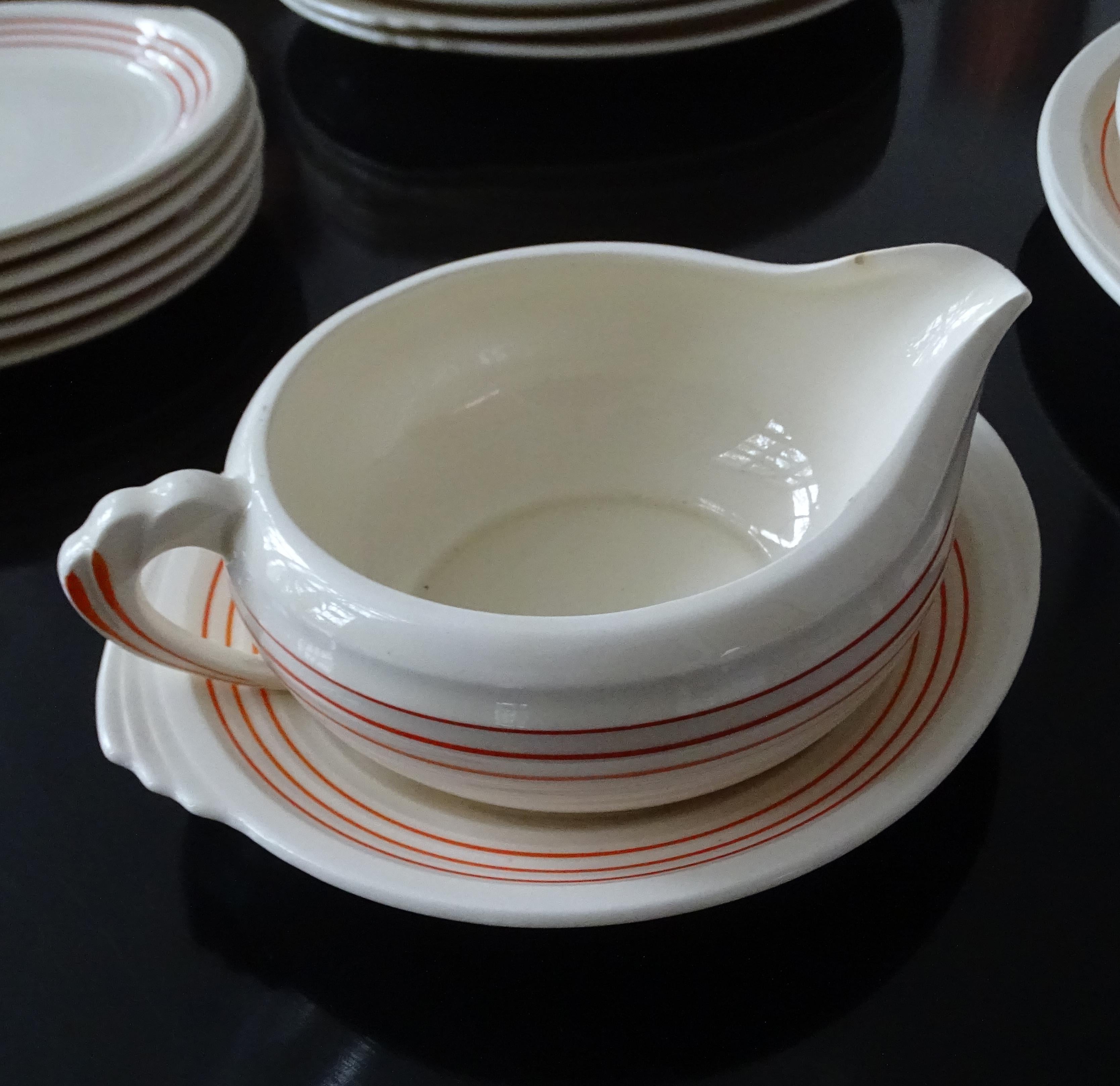 Art Deco Knowles 35pcs China Porcelain Dinnerware Service, Modernist Design For Sale 10