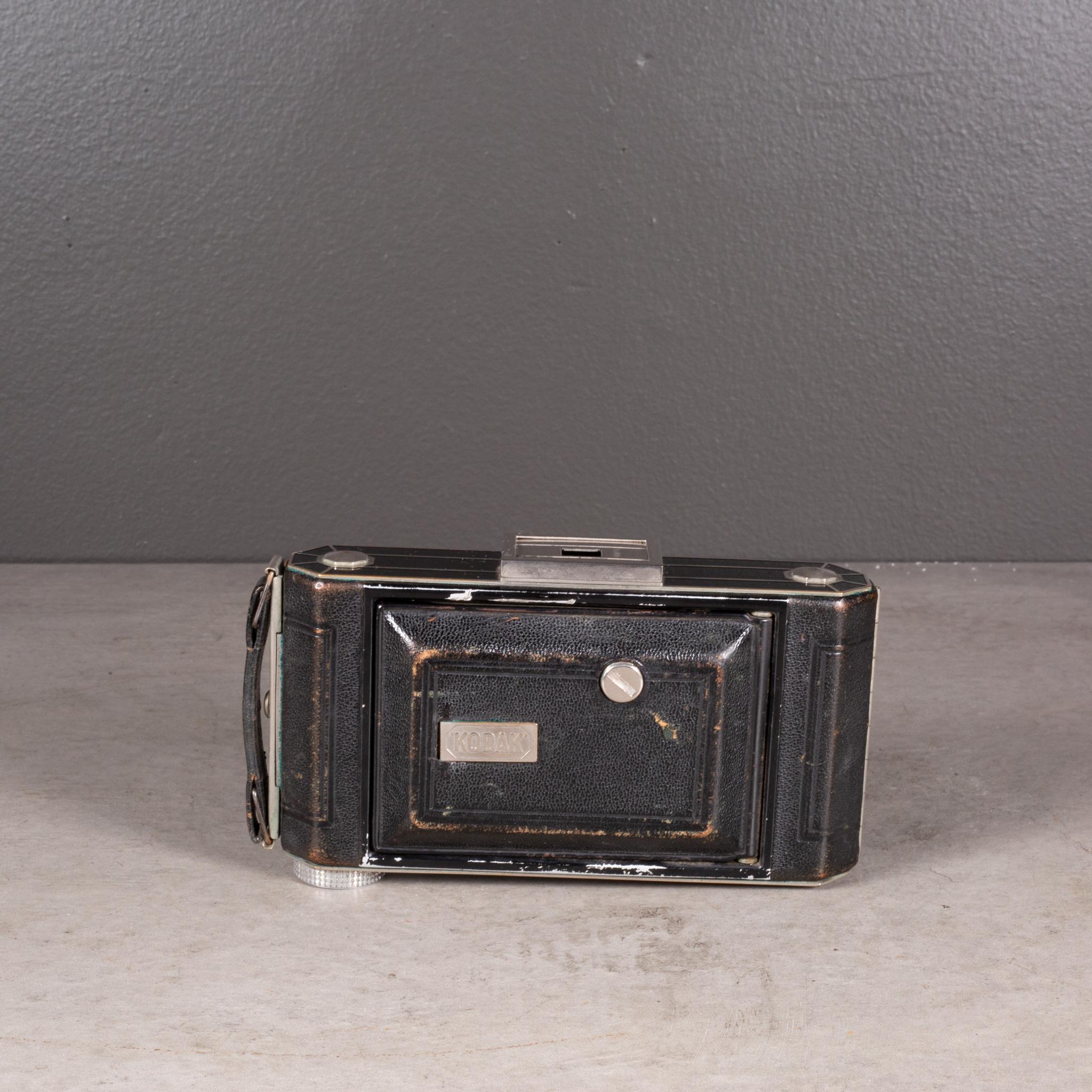 Leather Art Deco Kodak Compur Model Six-20 Folding Camera c.1930 For Sale
