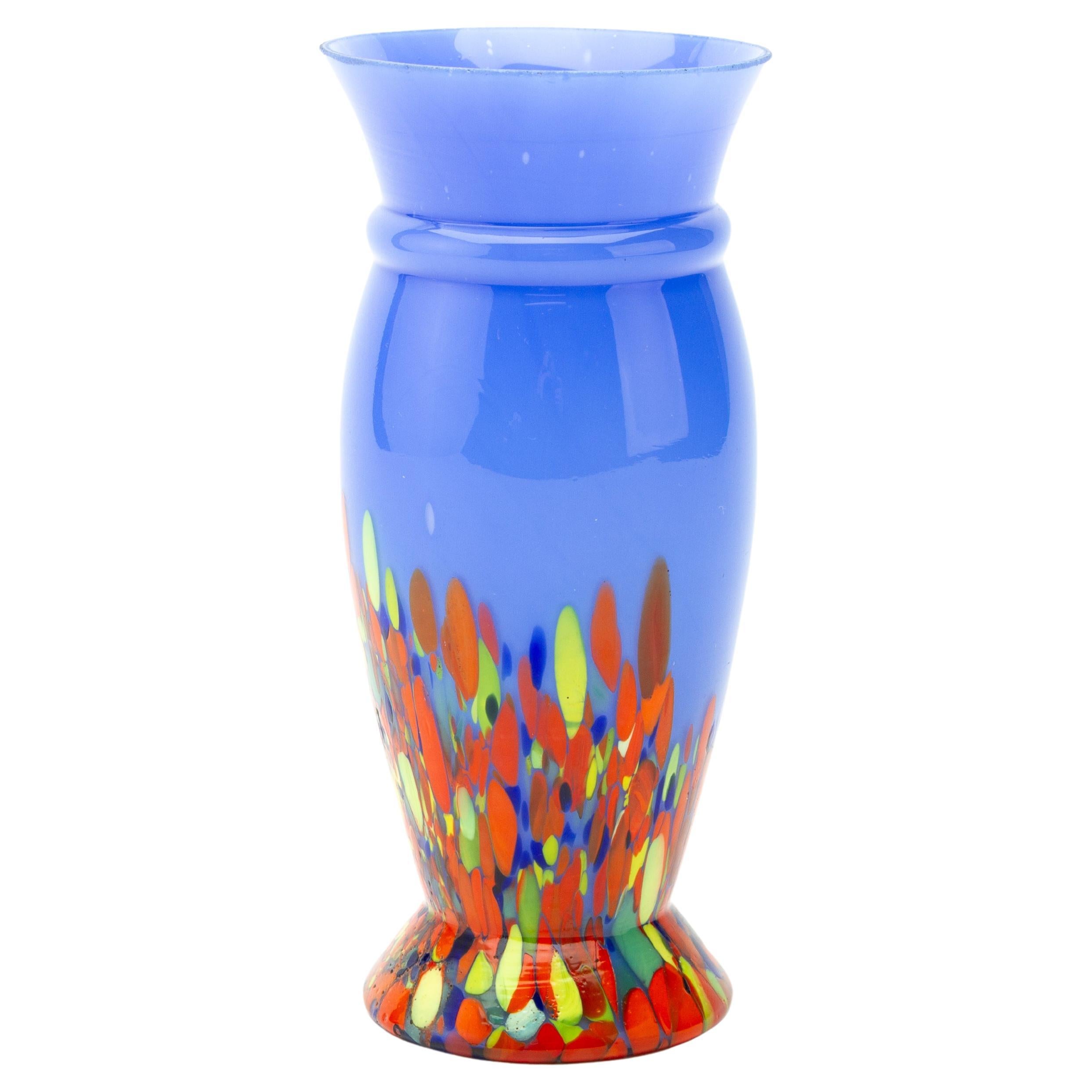 Art Deco Kralik Ernst Steinwald Splatter Glass Vase