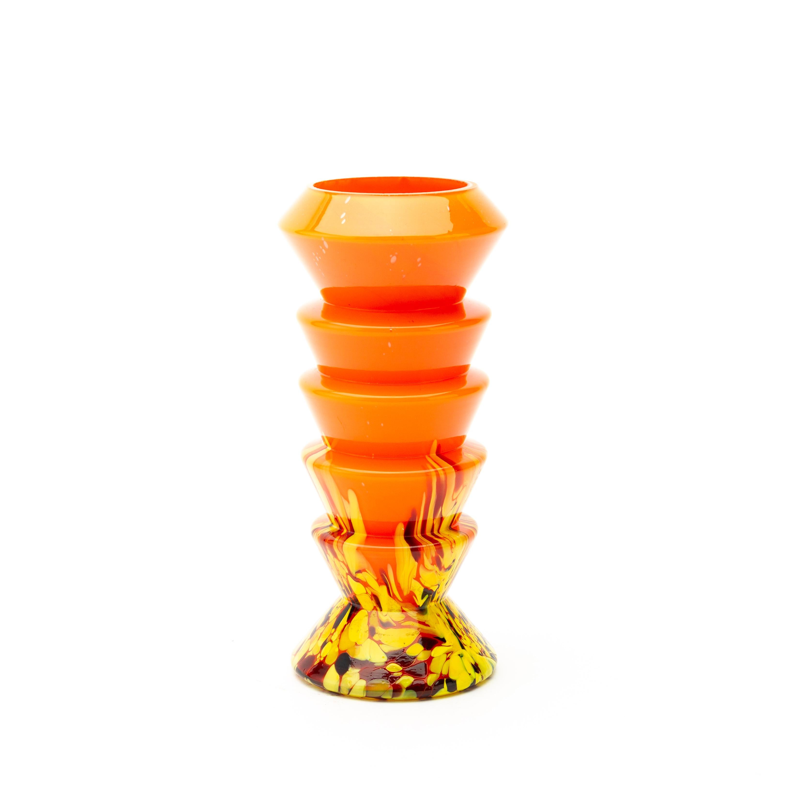 Vaso a strati in vetro Art Deco Kralik Ernst Steinwald Tango Splatter In condizioni buone in vendita a Nottingham, GB