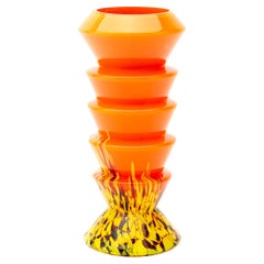 Vase superposé Art Déco Kralik Ernst Steinwald Tango Splatter Glass 