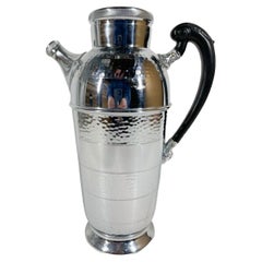 VINTAGE KROME KRAFT FARBER COCKTAIL SHAKER COFFEE POT SERVER 12 SILVER  BLACK