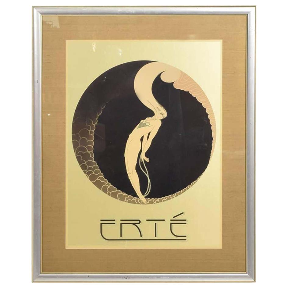 Art Deco L' Amour Vintage Poster Style of ERTE 'Romain de Tirtoff' France, 1980s