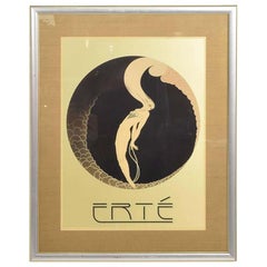 1980s Art Deco L' Amour Vintage Poster Style of ERTE 'Romain de Tirtoff' France