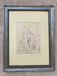 Art Deco “La Gazette du Bon Ton” Framed Plate by Vogue Artist Eduardo Benito