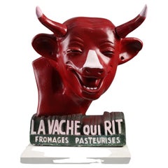 Art Deco “La Vache Qui Rit” Advertising Sculpture by Novita, France 1920s