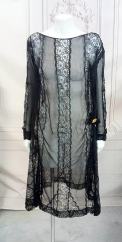 Art Deco Lace Inserted Chemise Dress