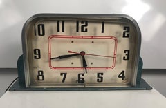 Art Deco Lackner Table / Counter Top Neon Clock, 1930s