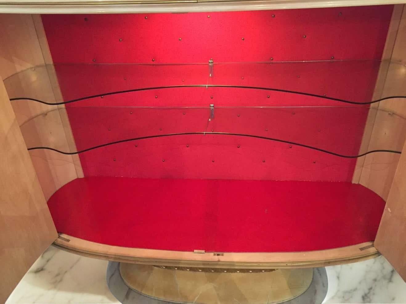 Mobile bar in legno laccato Art Déco, Galleria Mobili Cantù, Italia, 1950 in vendita 3