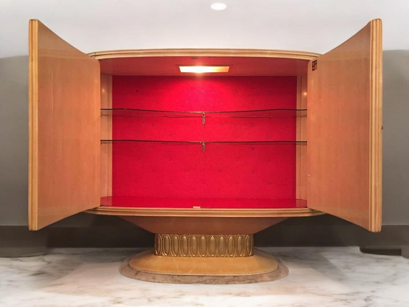 Mobile bar in legno laccato Art Déco, Galleria Mobili Cantù, Italia, 1950 in vendita 2